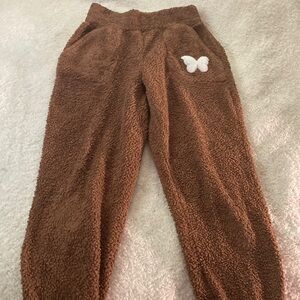 No Boundaries Brown Kids Joggers with Butterfly Patch